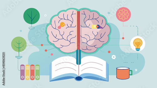 A diagram in a textbook showing the different parts of the brain responsible for processing nonverbal cues.. Vector illustration
