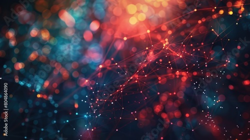 Artistic rendering of glowing network of interconnected neurons or stars in deep space.