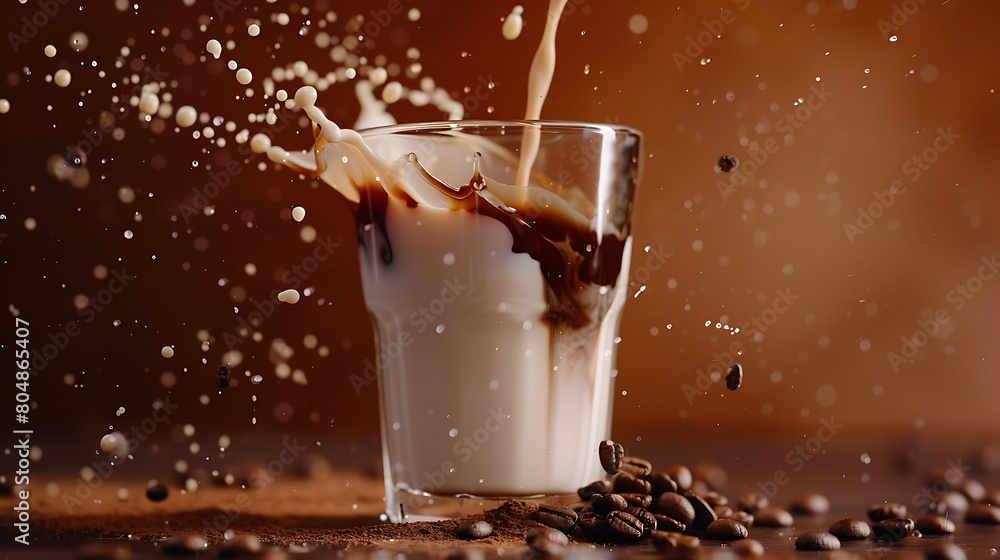 Coffee Cascade: A Dynamic Blend of Milk and Espresso