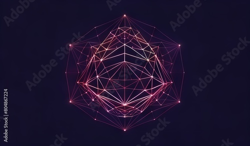 background with glowing polygonal or line diamonds or lines form crystals photo