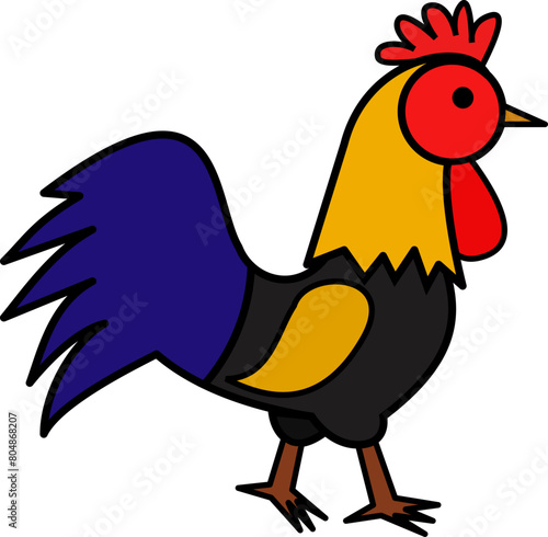 rooster isolated on white vector design