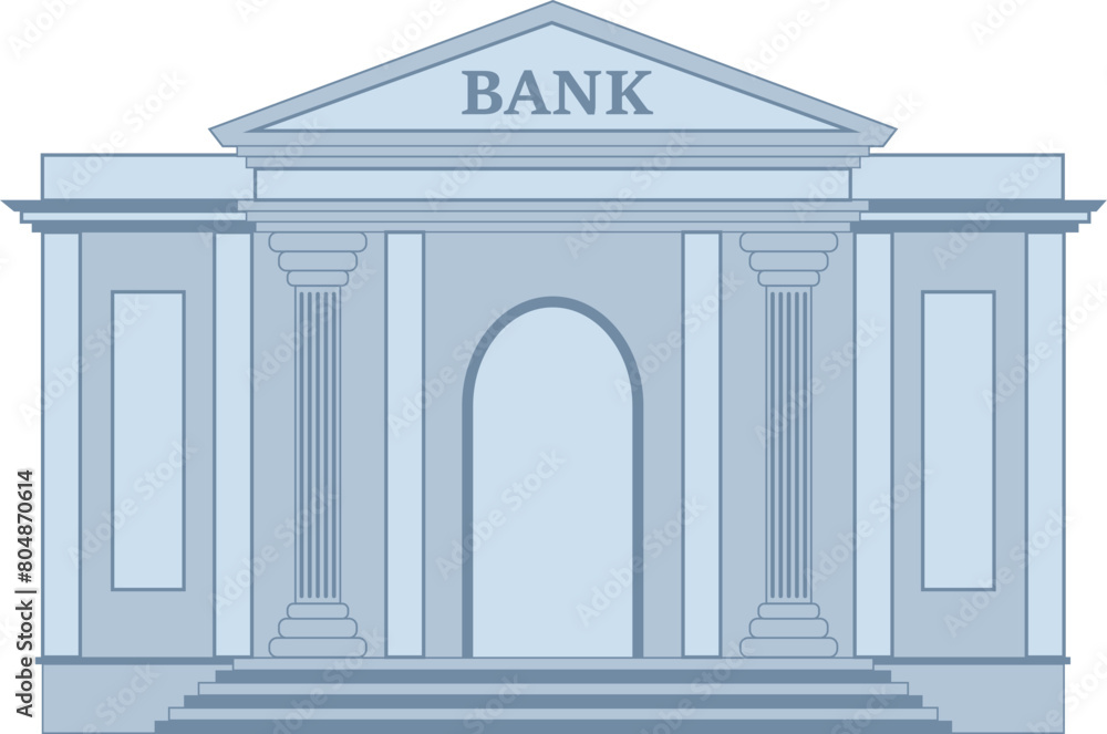Fototapeta premium Bank building with high resolution illustration