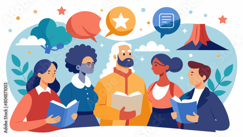 An openminded and inclusive space where members learn from each others perspectives and expand their understanding of the Revolutionary era.. Vector illustration