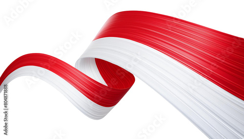 Long wavy ribbon design with Indonesian flag
