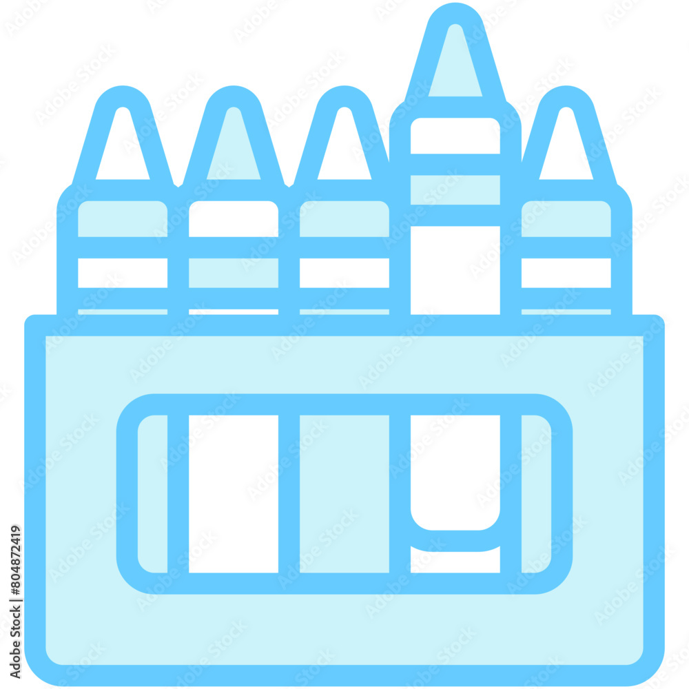 Crayons blue color icon, related to kindergarten theme, use for UI or UX kit, web and app development