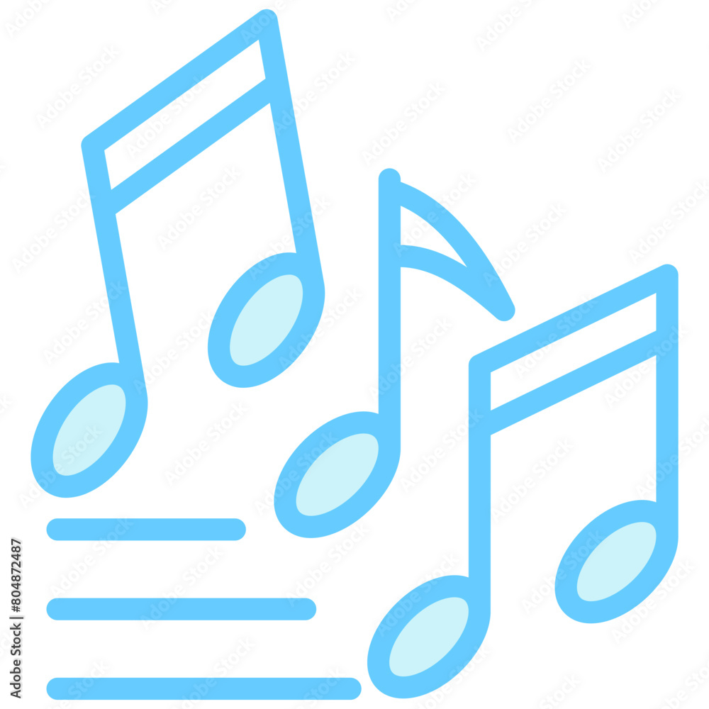Music blue color icon, related to kindergarten theme, use for UI or UX kit, web and app development Music blue color icon, related to kindergarten theme, use for UI or UX kit, web and app development