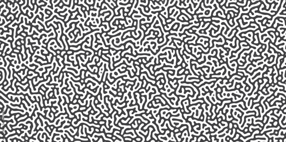 Turing reaction diffusion monochrome seamless pattern with chaotic motion. Linear design with biological shapes. Organic lines in Memphis. abstract truing organic wallpaper background maze, coral. Turing reaction diffusion monochrome seamless pattern with chaotic motion. Linear design with biological shapes. Organic lines in Memphis. abstract truing organic wallpaper background maze, coral.
