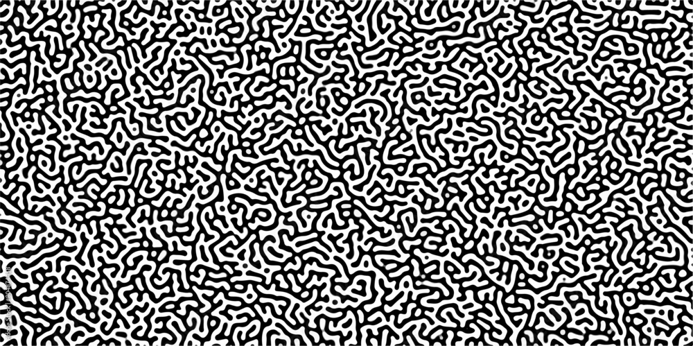 Turing reaction diffusion monochrome seamless pattern with chaotic motion. Linear design with biological shapes. Organic lines in Memphis. abstract truing organic wallpaper background maze, coral. Turing reaction diffusion monochrome seamless pattern with chaotic motion. Linear design with biological shapes. Organic lines in Memphis. abstract truing organic wallpaper background maze, coral.
