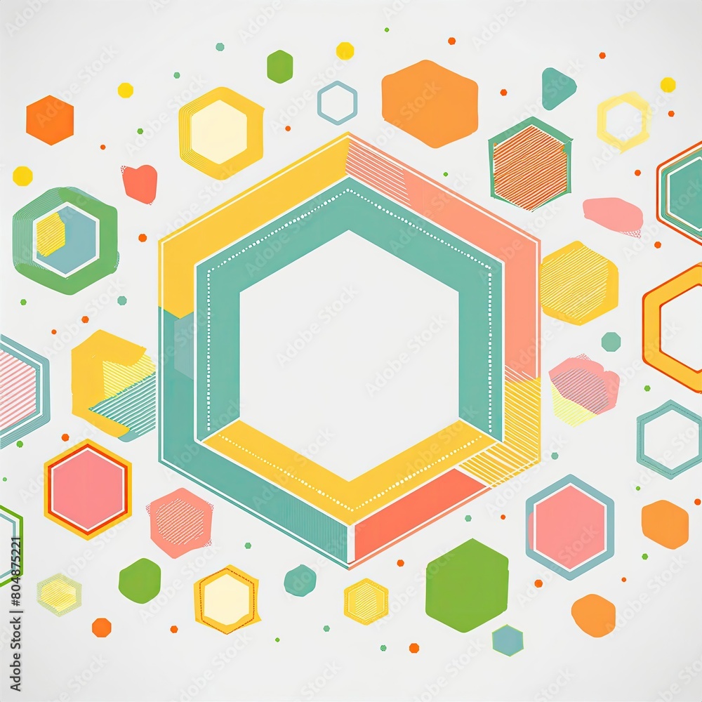 illustration of an hexagon illustration of an hexagon