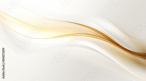 Contemporary Gold Wavy Lines On Light White Background