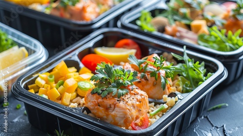 Healthy Lunch Boxes: Catered Balanced Diet for Takeaway. Everyday Meals Delivery
