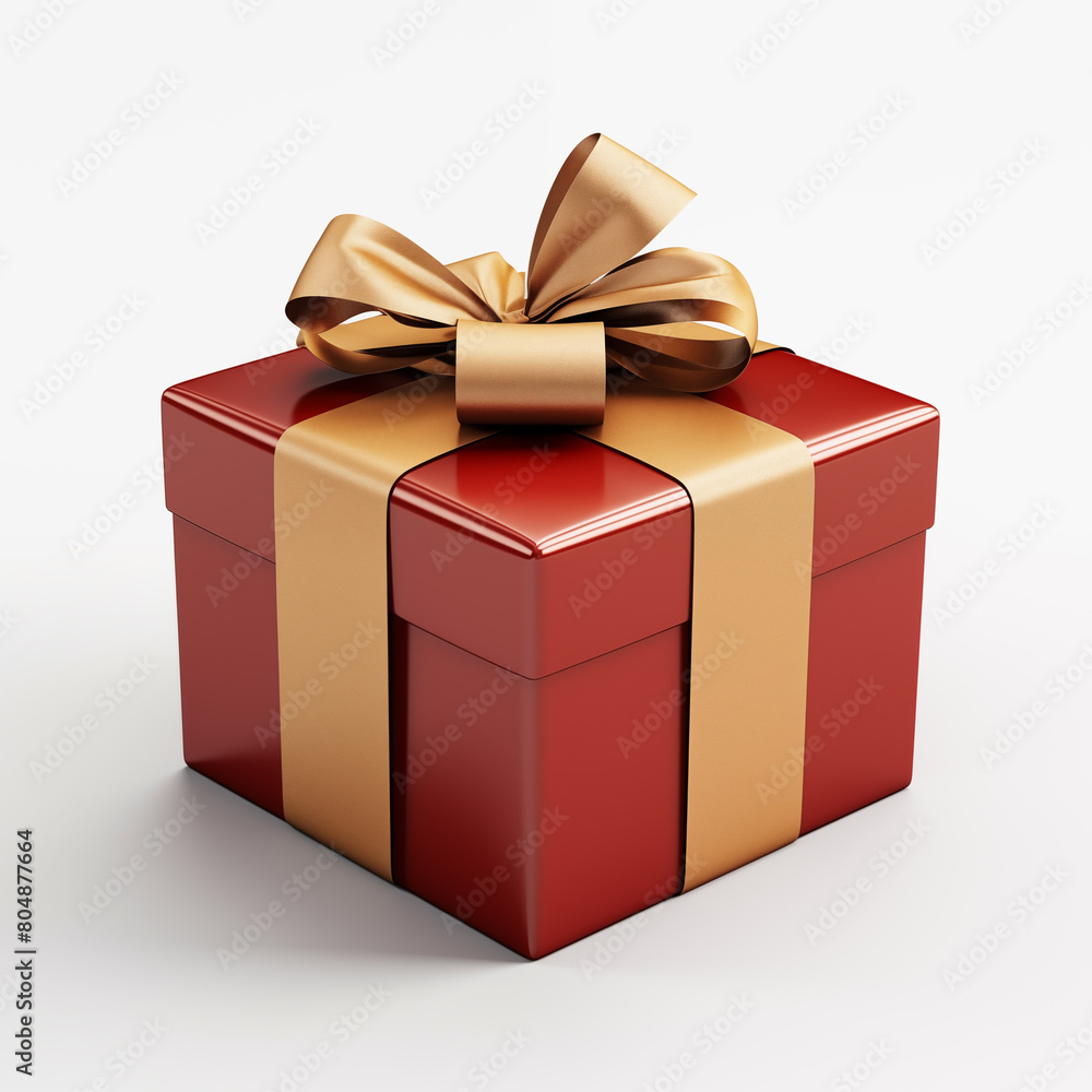 Gift box with ribbon isolated on white. Present for christmas, birthday or any celebration. Gift box with ribbon isolated on white. Present for christmas, birthday or any celebration.