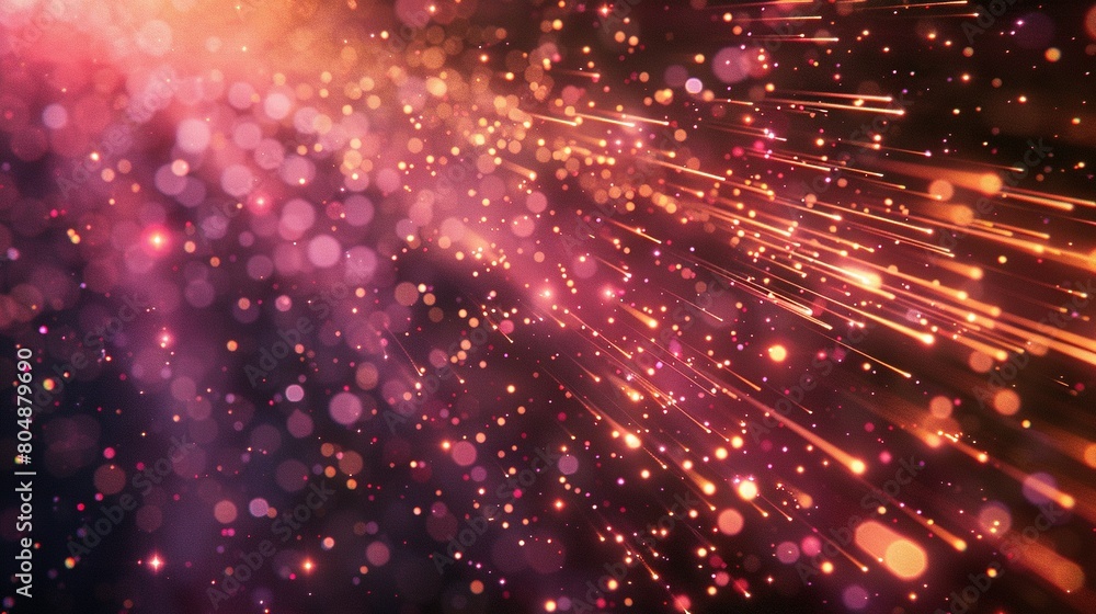 Naklejka premium Galactic Glimmer: Meteor Trail Border