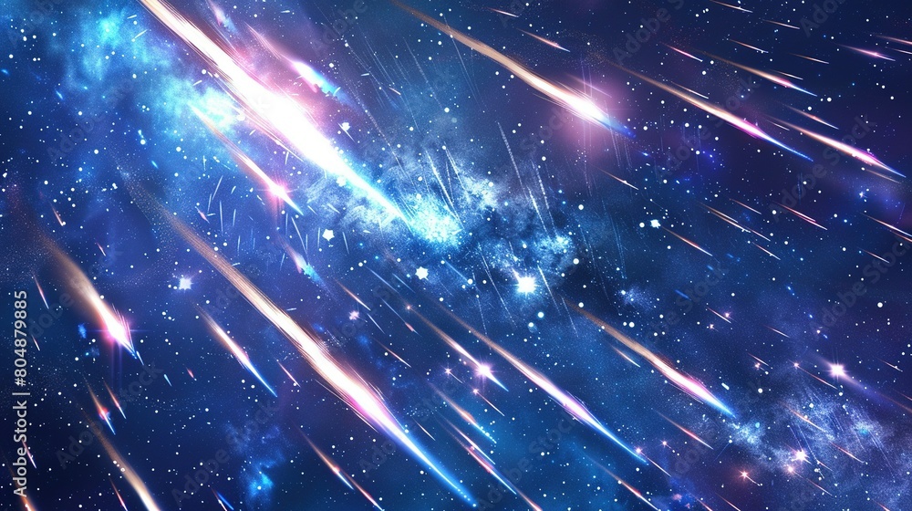 Starlit Traces: Frame of Sparkling Meteors Starlit Traces: Frame of Sparkling Meteors