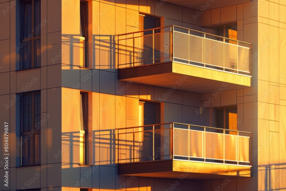 A building with a lot of windows and a staircase A building with a lot of windows and a staircase