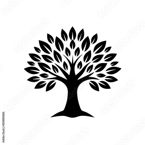 Olive tree vector illustration isolated on a white background. Olive tree logo concept illustration.