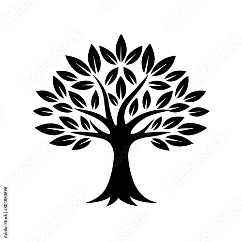 Olive tree vector illustration isolated on a white background. Olive tree logo concept illustration.