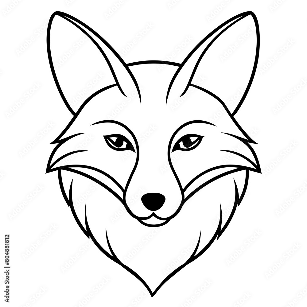 Fototapeta premium red fox head illustration