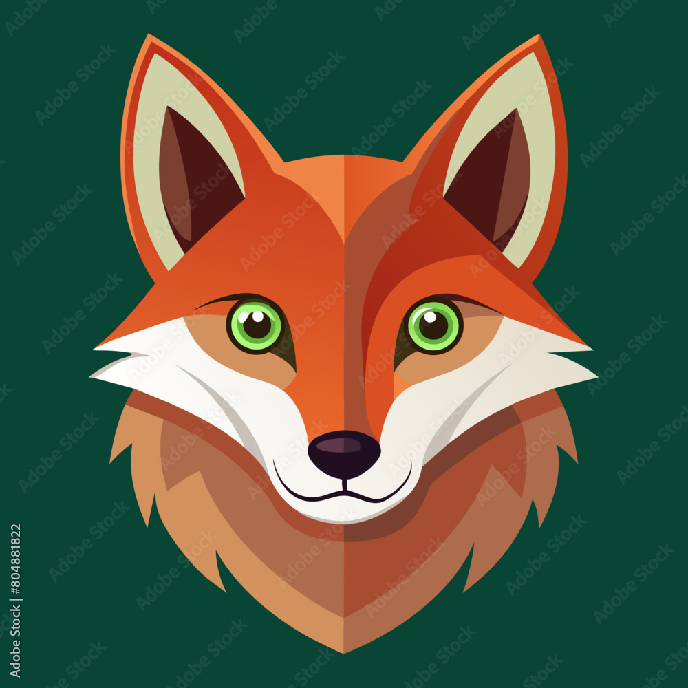 Obraz premium red fox cartoon illustration
