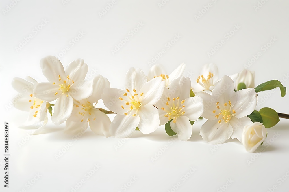 Obraz premium jasmine flower isolated on white background. Generative Ai
