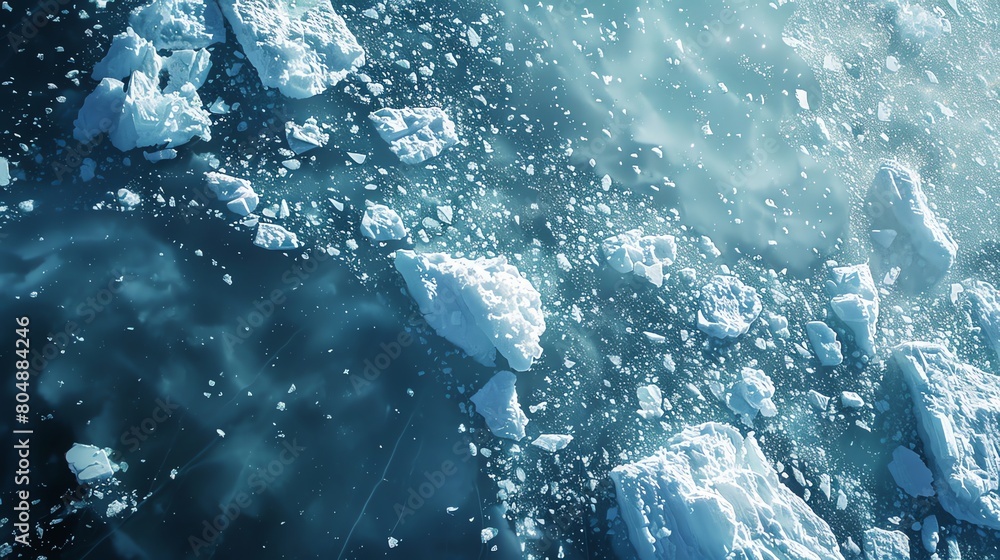 Fototapeta premium chunks of ice in the middle of the sea