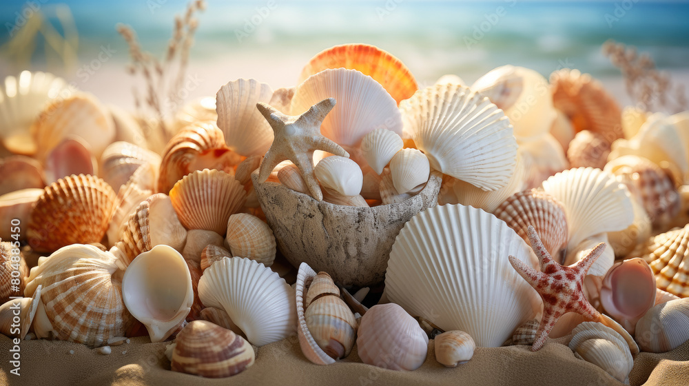 Seashell Collection, Soft focus, Macro shots, Stillness, Shoreline