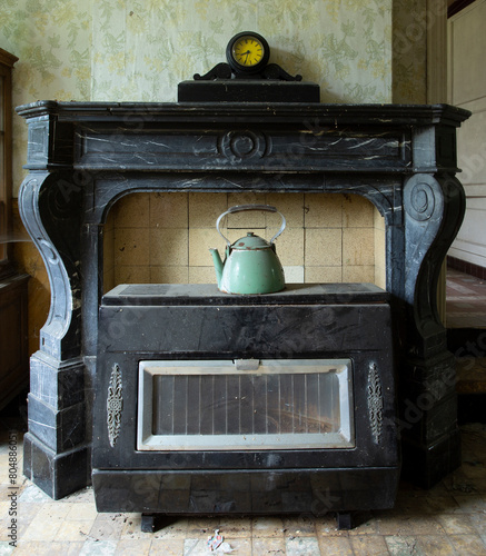 Wallpaper Mural an old fireplace with a green teapot Torontodigital.ca