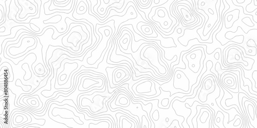 Vector geography landscape Topo contour map on white background  Topographic contour lines. Seamless pattern with lines Topographic map. Geographic mountain relief diagram line wave carve pattern.