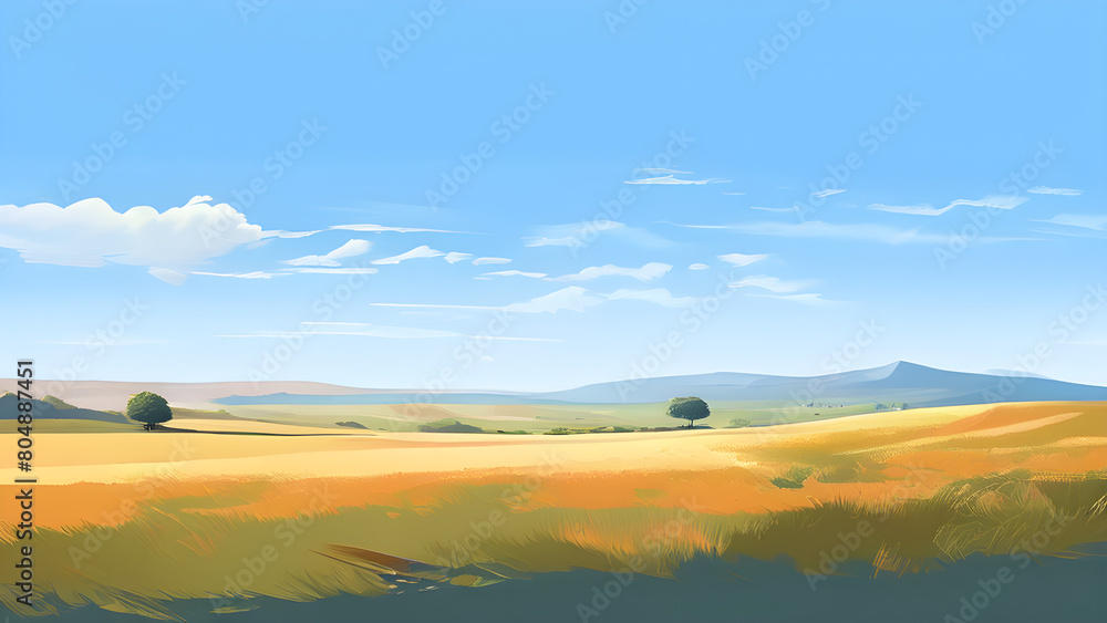 Summer landscape combined with minimalist composition Summer landscape combined with minimalist composition