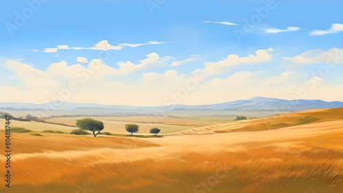 Summer landscape combined with minimalist composition
