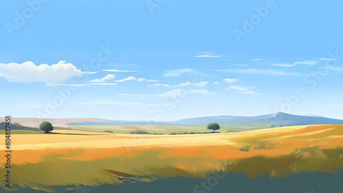 Summer landscape combined with minimalist composition