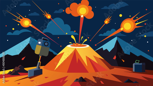 The bright flashes of light within the volcanos crater mimicked the flashes of cameras as the media captured scenes of looting and vandalism.