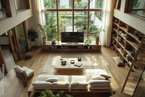 Modern interior jacanid style design living room. Generative Ai