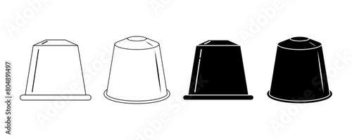 coffee capsules icon set isolated on white background