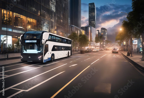 'gelenkbus cg render bus transport means transportation public city sabled view modern fare urban commercial advertising space marketing stern german europa daytime white'
