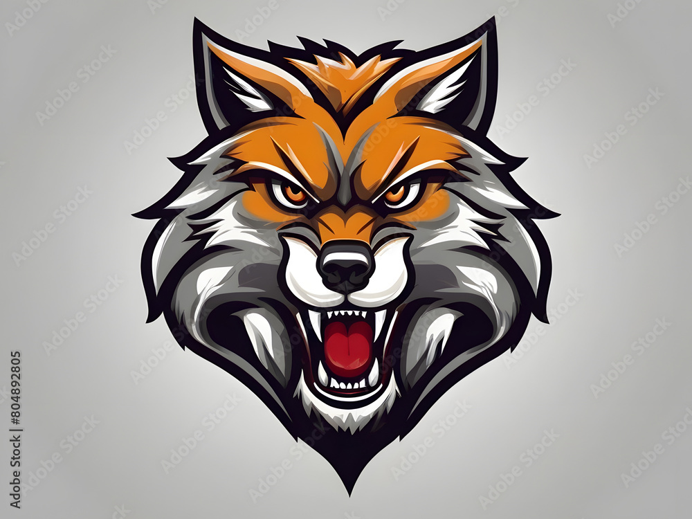 dangrous , Wolf Mascot Sporting Emblem. Vector Illustration of Wolf's Head Mascot. Tiger Head Emblem for Gaming. Sporty Character Logo on White Background. dangrous , Wolf Mascot Sporting Emblem. Vector Illustration of Wolf's Head Mascot. Tiger Head Emblem for Gaming. Sporty Character Logo on White Background.