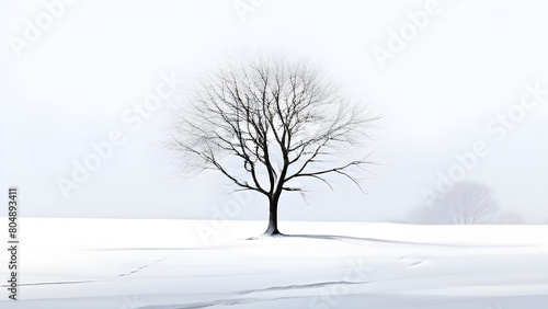 Winter landscape combined with minimalist composition