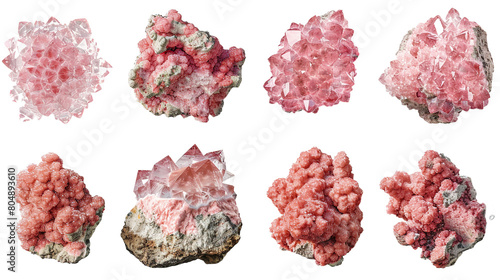 Rhodochrosite Collection: Captivating Digital Art in 3D, Isolated on Transparent Background, Perfect for Graphic Design Projects! photo