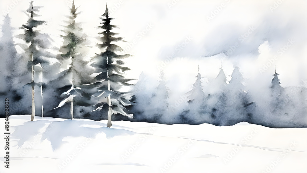 Obraz premium Winter landscape combined with minimalist composition