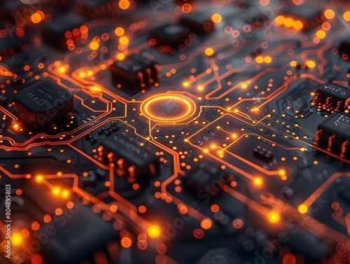 Radiant Circuit Board Illuminating the Technological Landscape