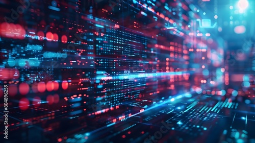  digital data flow on road in concept of program coding with graphic creating vision of fast speed transfer to show digital transformation , disruptive innovation