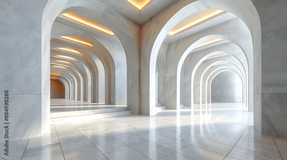 Visually Striking Geometric Labyrinth Interior with Elegant Architectural Design