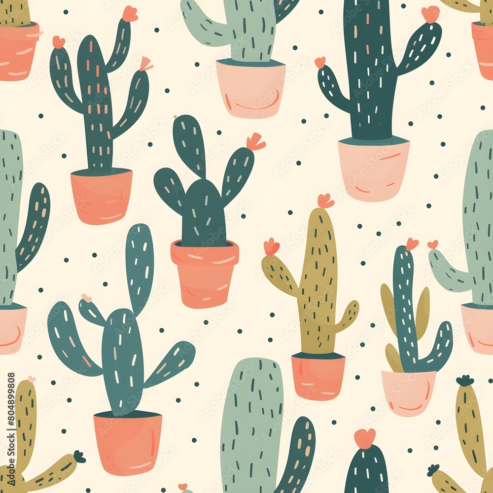 cactus decorative seamless pattern background cactus decorative seamless pattern background