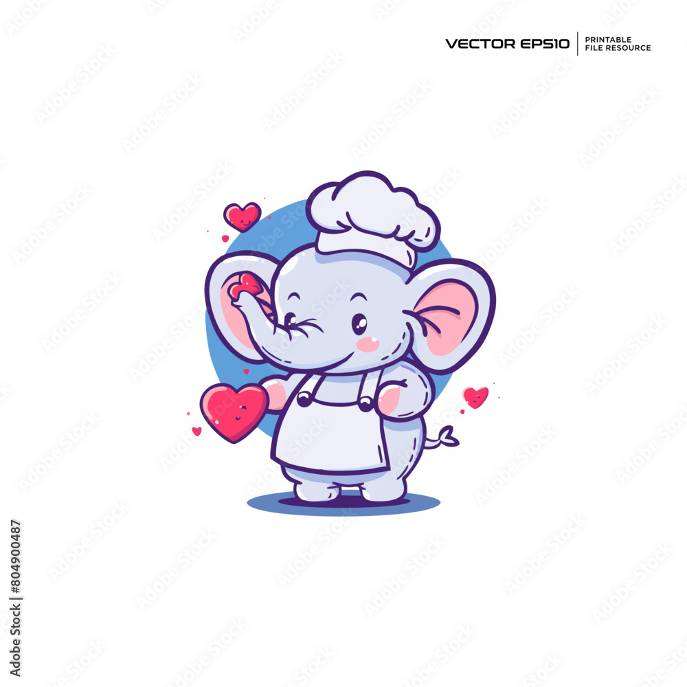 cute elephant chef, character, mascot, logo, design, illustration, eps 10 cute elephant chef, character, mascot, logo, design, illustration, eps 10