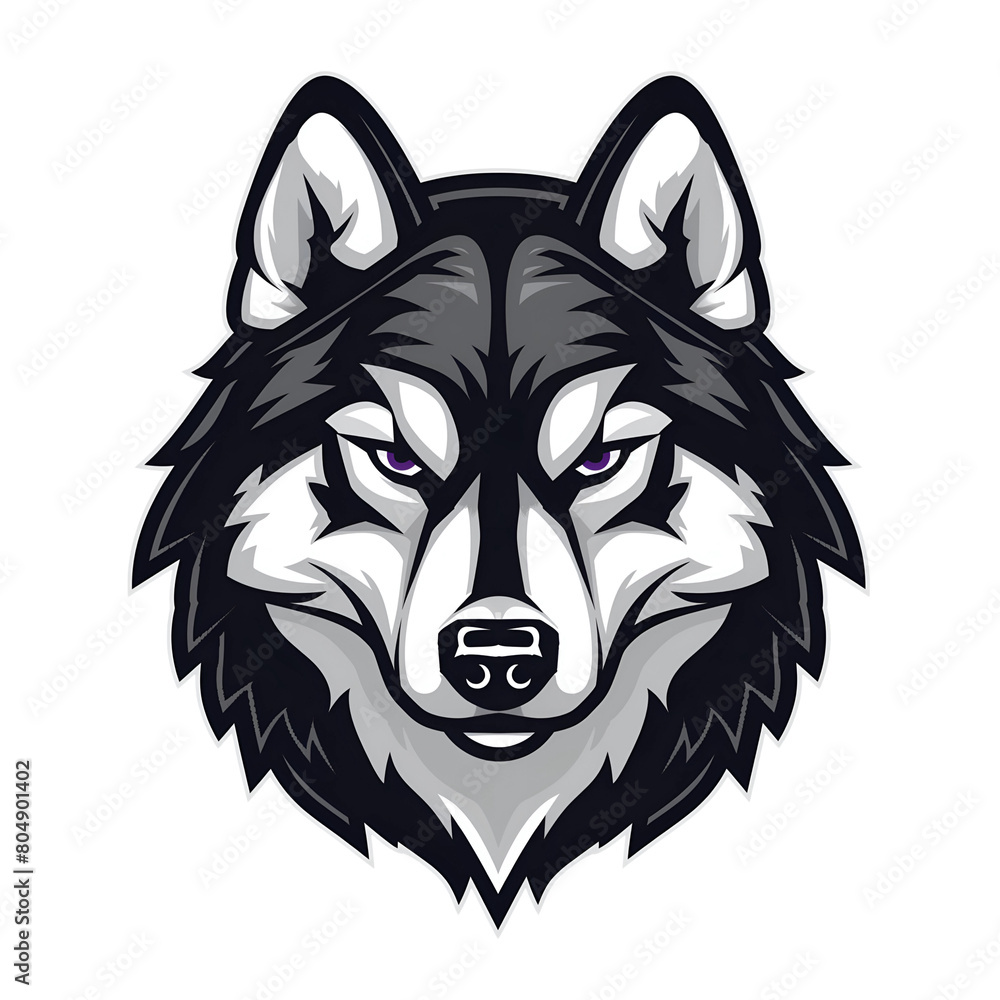 Naklejka premium Siberian husky mascot logo