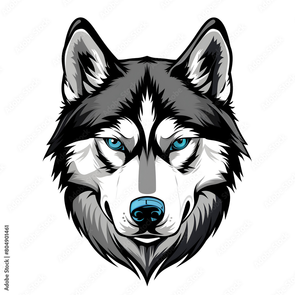 Naklejka premium Siberian husky mascot logo