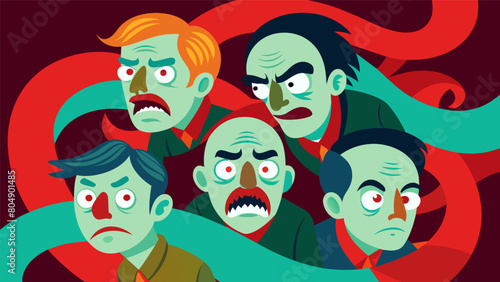 The once friendy faces of their companions were now twisted and contorted their intentions becoming increasingly unclear..