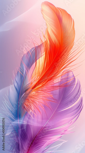 Background of soft and blurred chicken feathers in beautiful colors Vector illustration