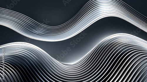 Futuristic Abstract Fabric Waves in 3D Design with Futuristic Touches.