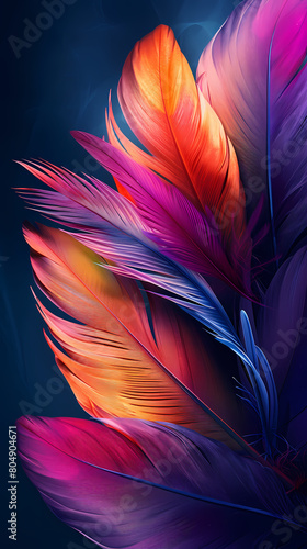 Background of soft and blurred chicken feathers in beautiful colors Vector illustration